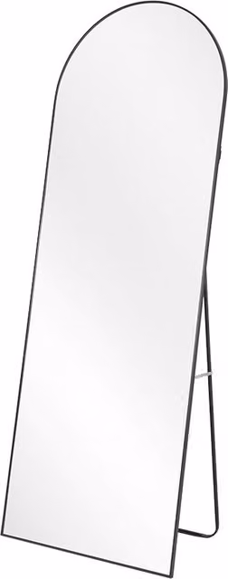 Livingandhome Modern Black Metal Frame Full Length Freestanding Mirror