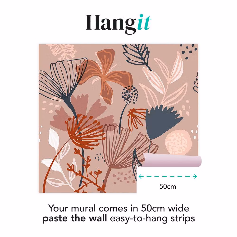 Superfresco Easy Scandi Floral Pink Wall Mural W: 3 m, H: 2.8 m – 2