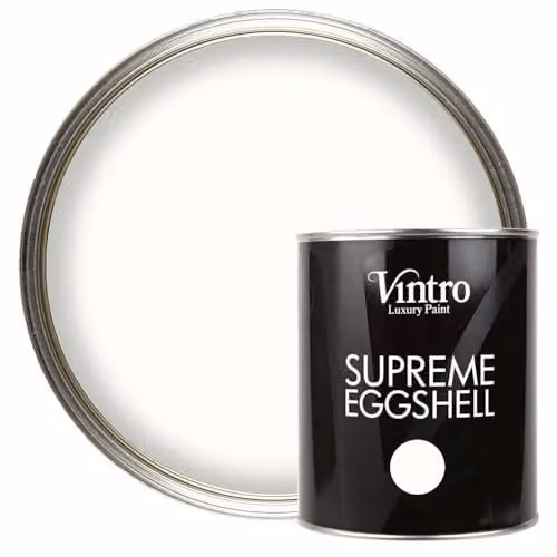 Vintro Pearl Satin Furniture Paint, White with a Hint of Grey, 1 Litre