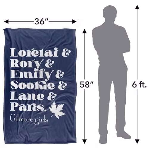 Warner Bros. Gilmore Girls Name List Super Soft Fleece Throw Blanket, Multicolour – 4