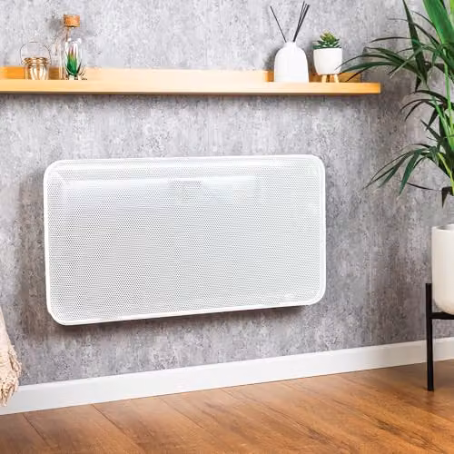 TCP 2000W 2-in-1 Convection and Infrared Panel Heater in White with Digital Thermostat and Timer – 2