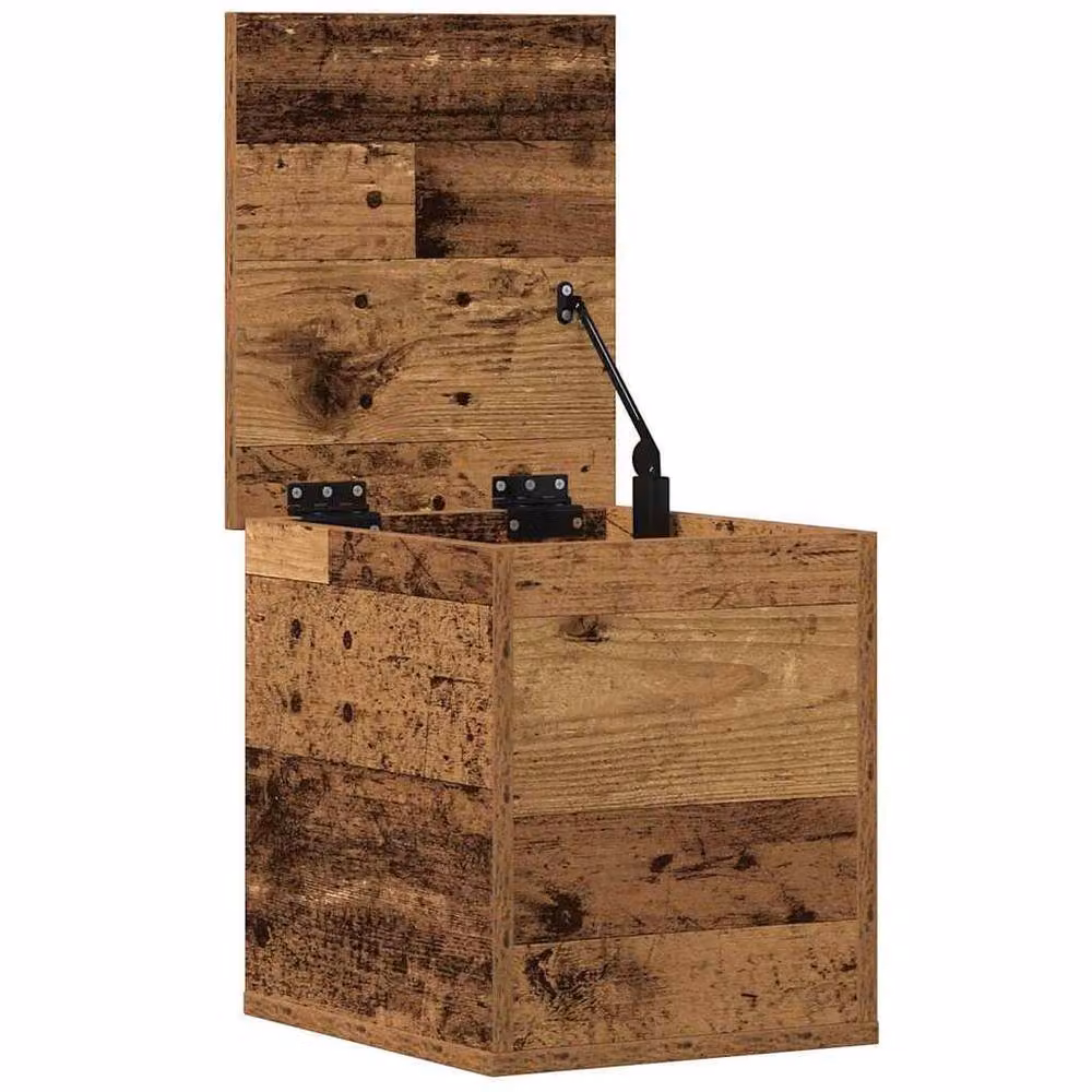 Berkfield Home Storage Box with Lid in Old Wood Brown, W/D/H: 30 x 35 x 35 cm – 3