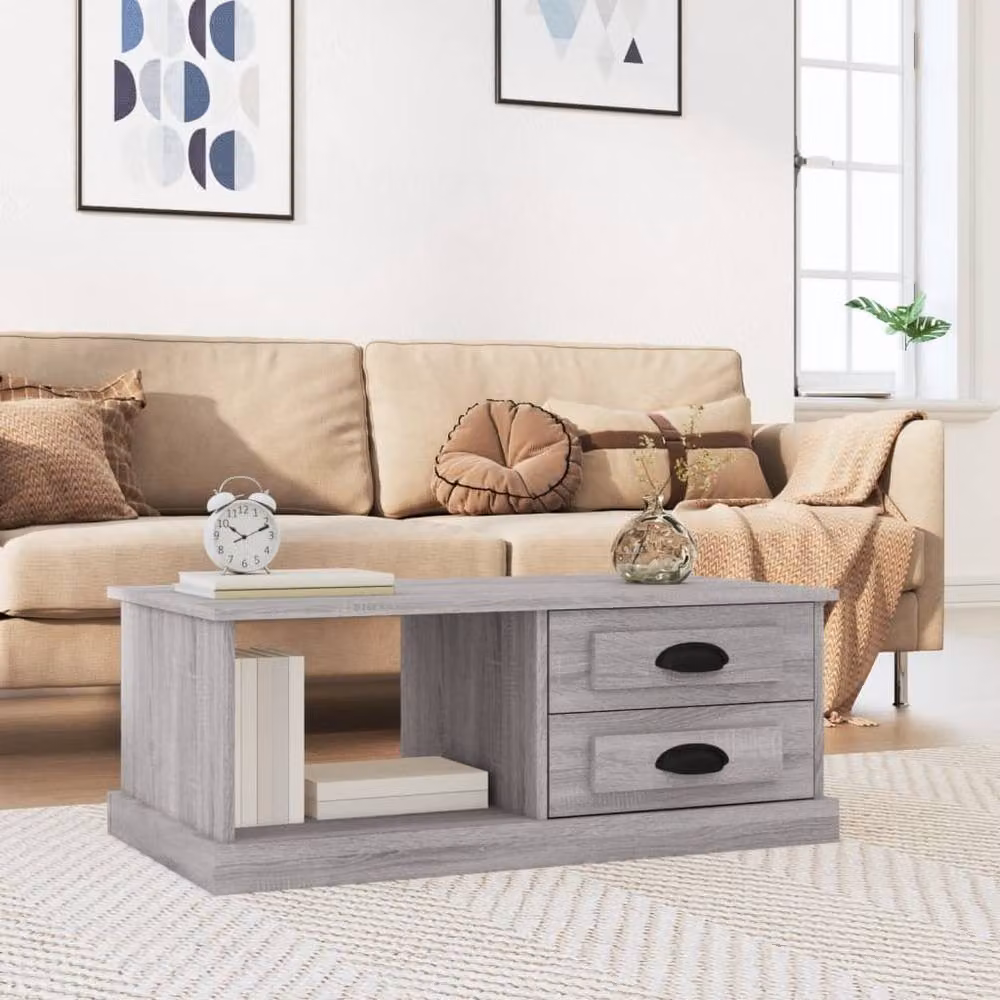 Berkfield Home Grey Sonoma Coffee Table, W: 90 cm, D: 50 cm, H: 35 cm – 2