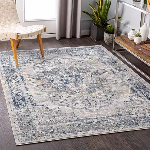 Livabliss Jolie Vintage Boho Traditional Rug in Navy, W: 160 cm, L: 220 cm