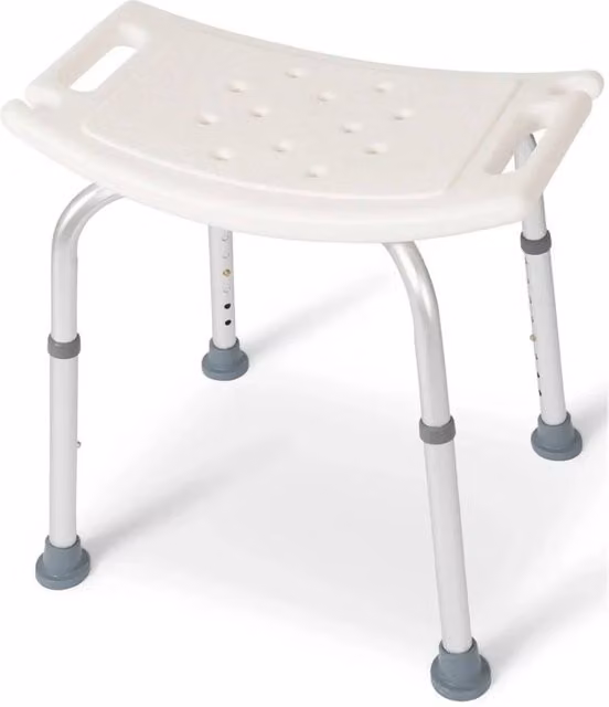 EONLION Rectangular Shower Bath Chair Stool in White