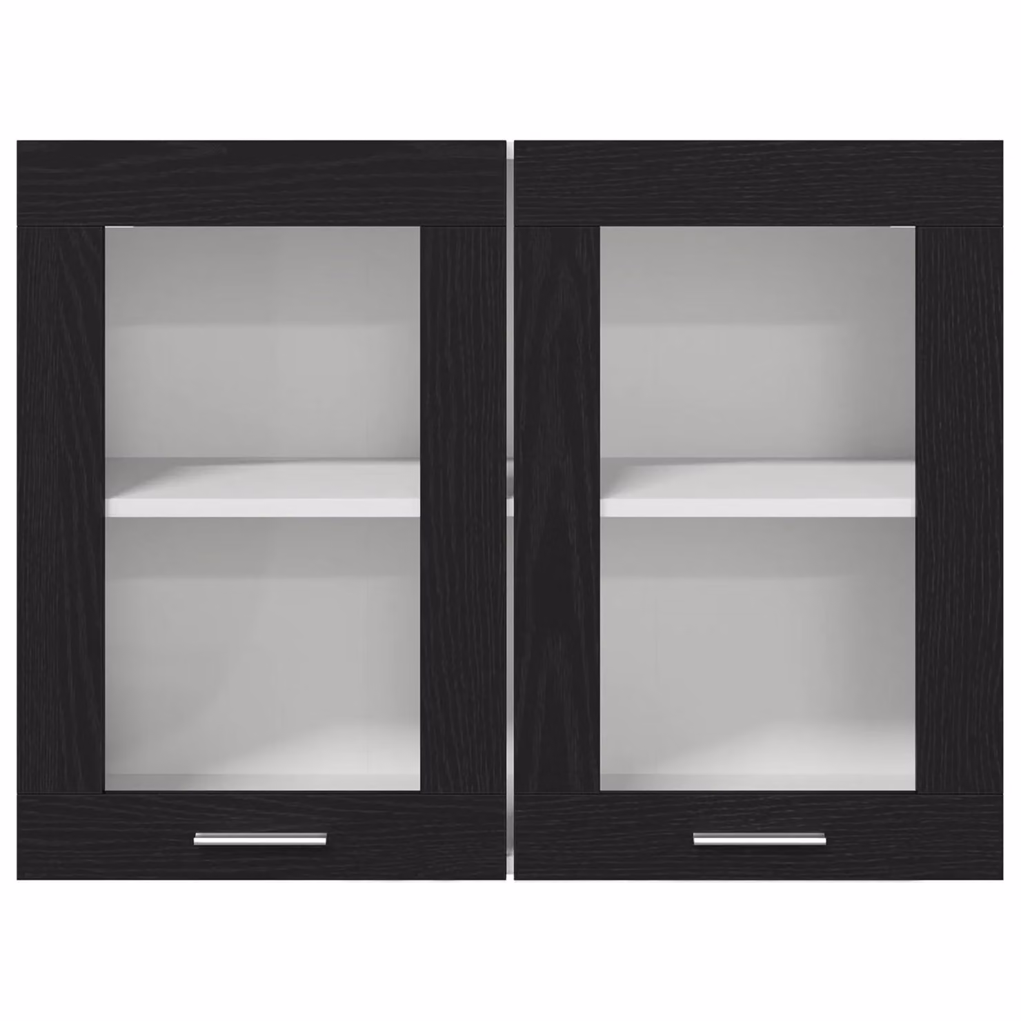 Berkfield Home Black Modern Wall Mounted Glass Cabinet with Internal Shelves W/D/H: 80 x 31 x 60 cm – 4