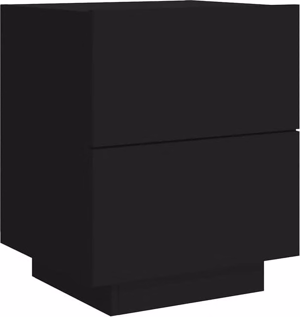 Berkfield Home Modern Black Decorative Bedside Cabinet with Integrated LED Lights, W/D/H: 45 x 40 x 55 cm – 1