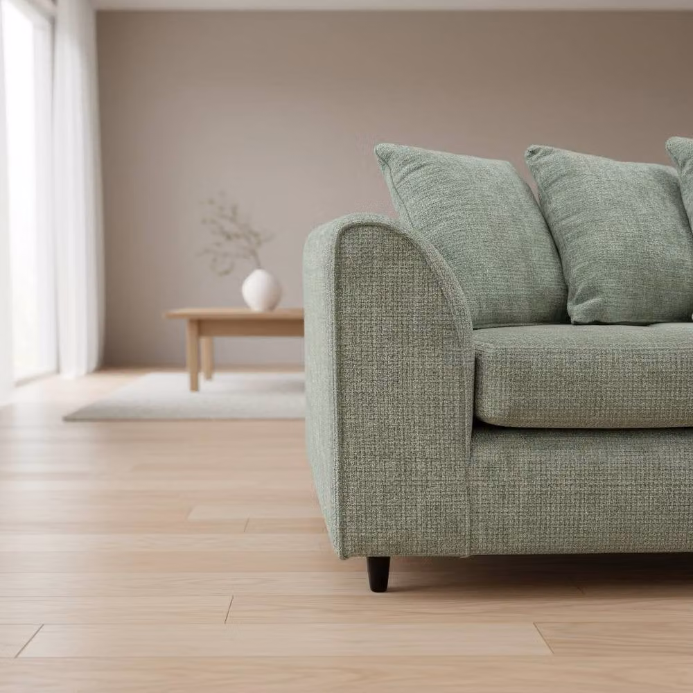 Abakus Direct Jumbo Chenille L-Shaped Corner Sofa with Chaise Extension, Right Hand Facing, Green, W/D/H: 212 x 164 x 80 cm – 3