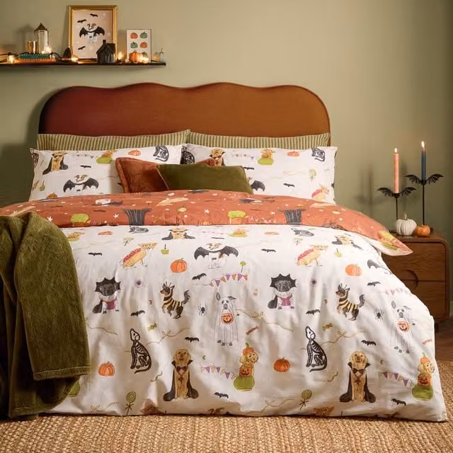 Riva Home Reversible Halloween Animal Graphic Duvet Cover Set, Multicolour, W/H: 200 x 200 cm – 1