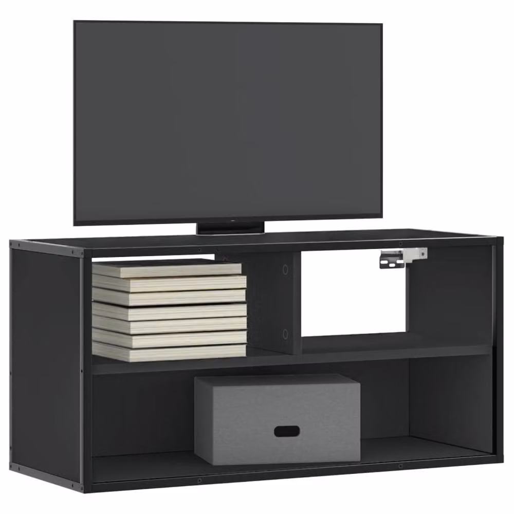 Berkfield Home Industrial TV Cabinet in Black, W/D/H: 80 x 31 x 39.5 cm – 2