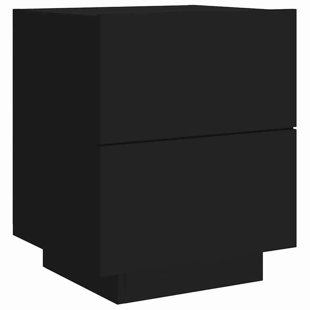 Berkfield Home Set of 2 Modern Black Decorative Bedside Cabinets with Integrated LED Lighting – 4