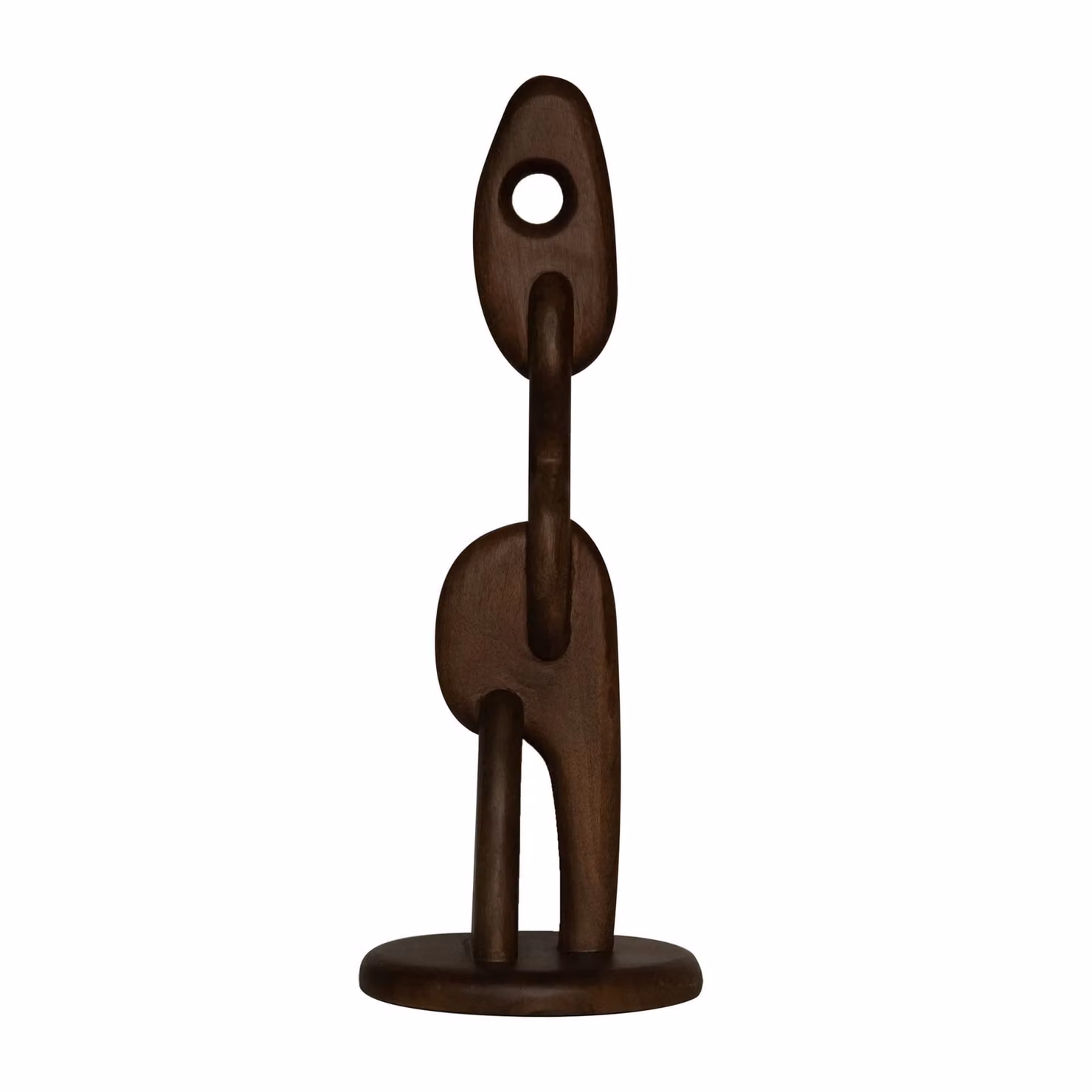 Dome Deco TETON Abstract Brown Wood Tabletop Statue