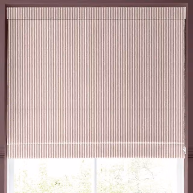 Emily Bond Oscar Stripe Made to Measure Blackout Roman Blind in Raspberry Pink