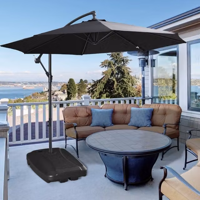 Outsunny Black Plastic Portable Square Parasol and Awning Base Weight