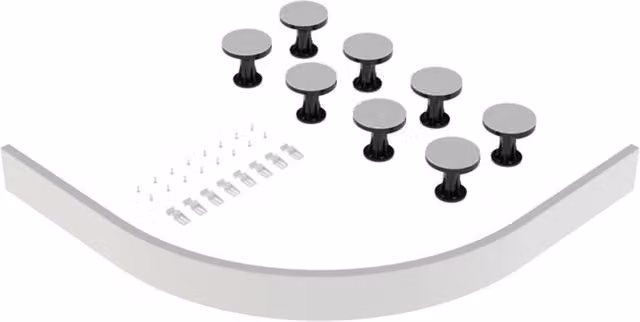 Nes Home Leg Set and Plinth in White for 1000 - 1200mm Quadrant and Offset Corner Trays