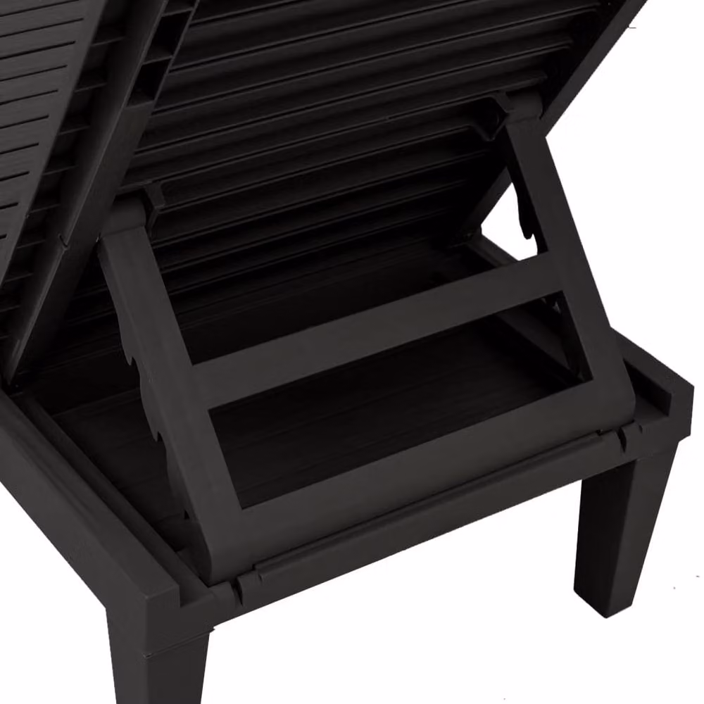 Berkfield Home Sun Lounger in Black with Adjustable Headrest, W/D/H: 155 x 58 x 83 cm – 5