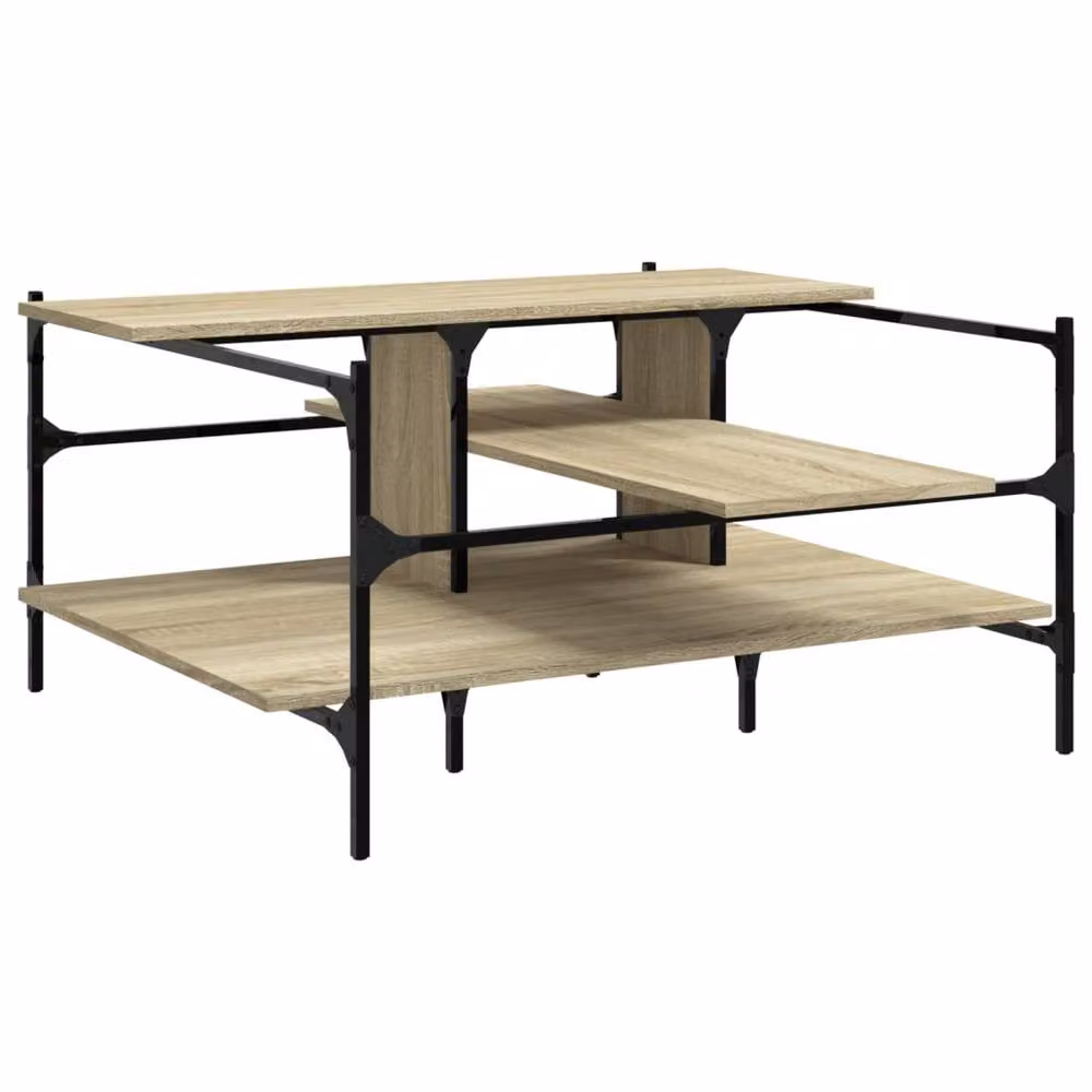 Berkfield Home Decorative Coffee Table in Sonoma Light Oak, W/D/H: 100 x 100 x 48.5 cm – 2