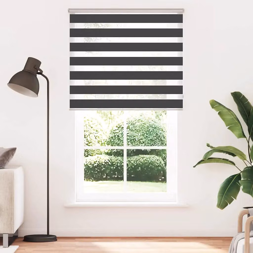 Berkfield Home Black Zebra Day and Night Blind, W: 120.9 cm, H: 200 cm – 2