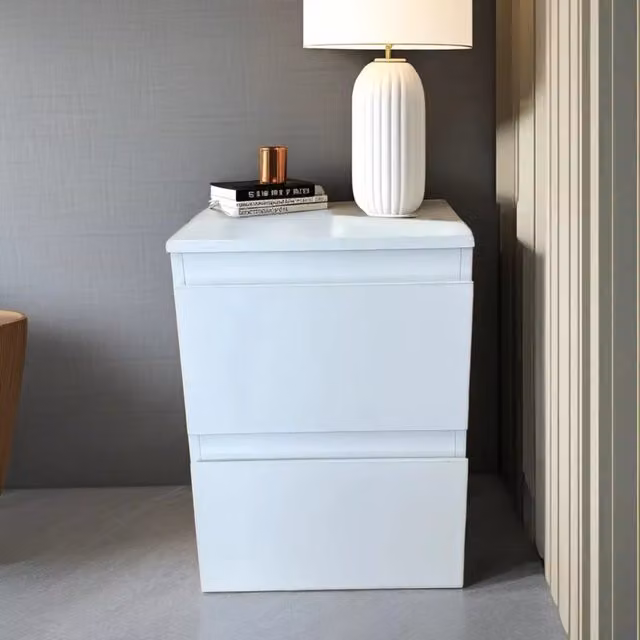 Home Treats White Glossy Minimalist Bedroom Chest of Drawers