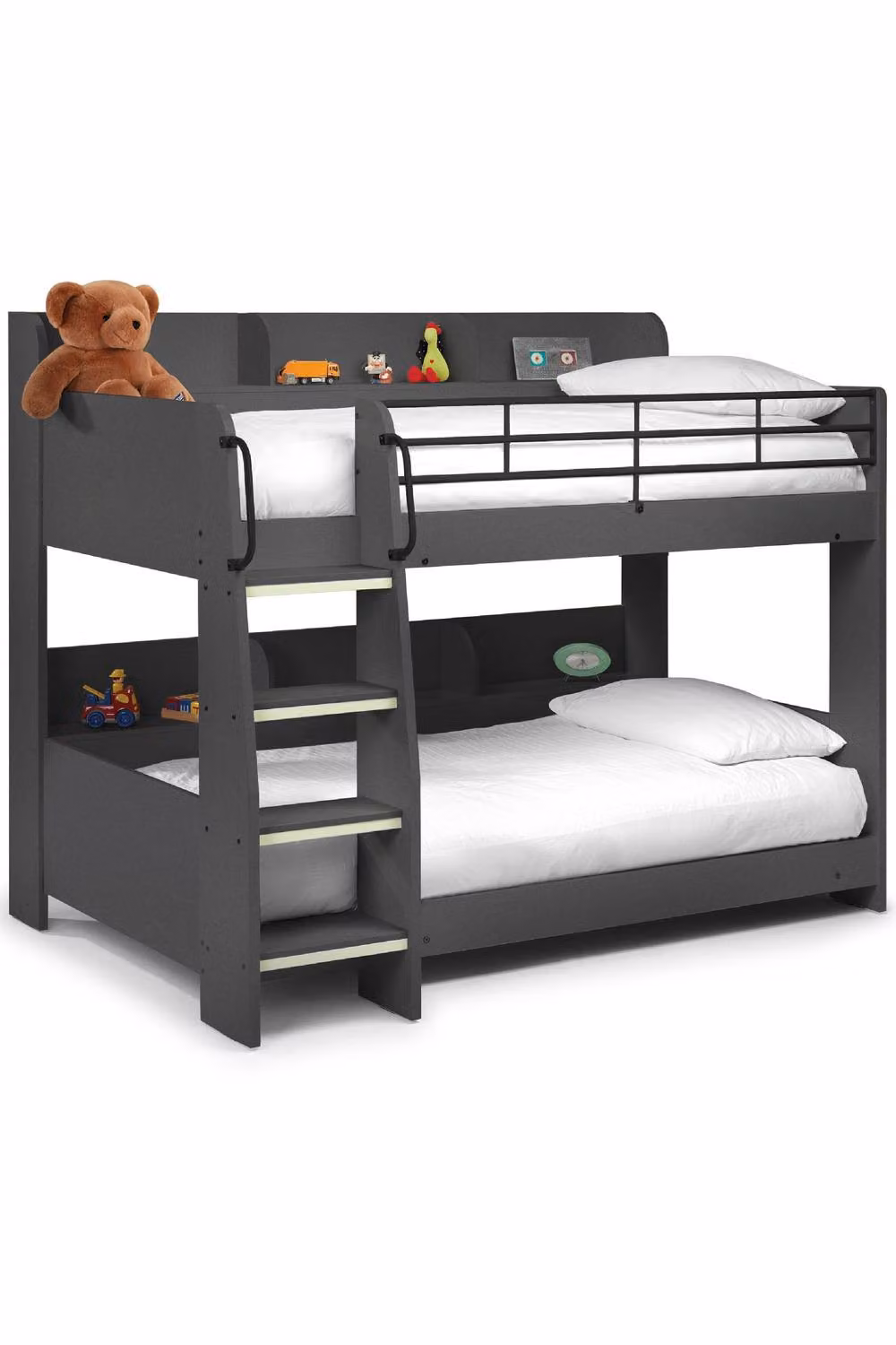 Julian Bowen Domino Two-Level Bunk Bed with Stairs and USB Charging Port, Anthracite, W/D/H: 90 x 190 x 199 cm – 6