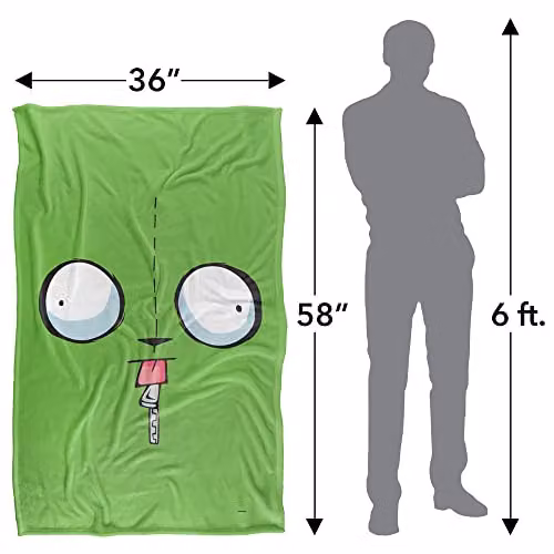 Invader Zim Gir Face Super Soft Fleece Throw Blanket, Multicolour, W: 91 cm, D: 147 cm – 2