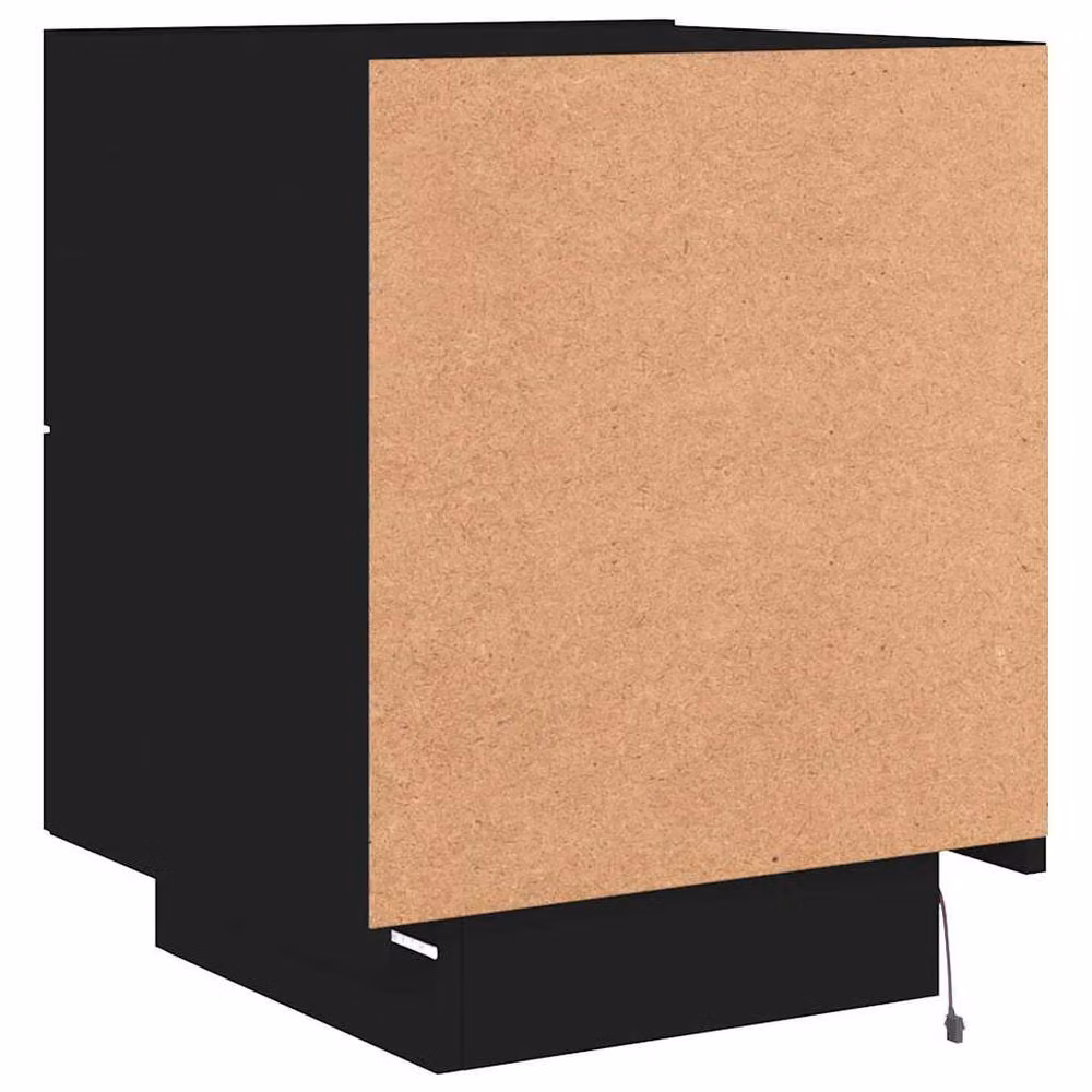 Berkfield Home Set of 2 Modern Black Decorative Bedside Cabinets with Integrated LED Lighting – 5