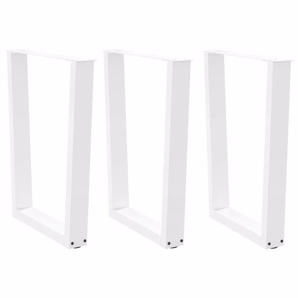 Berkfield Home V-Shape Dining Table Legs, 3 Piece Set, White Steel, H: 72-73.3 cm x W: 70 cm