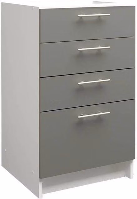 JD Greta Modern Kitchen Base Drawer Unit in Grey Matt