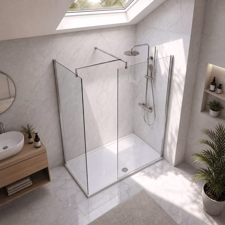 Balterley Walk-In Wetroom Bundle, Silver and Chrome, W: 1600 mm, D: 700 mm