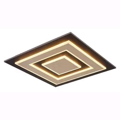Netlighting Globo Lighting Modern Square LED Ceiling Light, Warm White, 40 W, 840 lm, W/D/H: 48 x 48 x 5.2 cm – 1