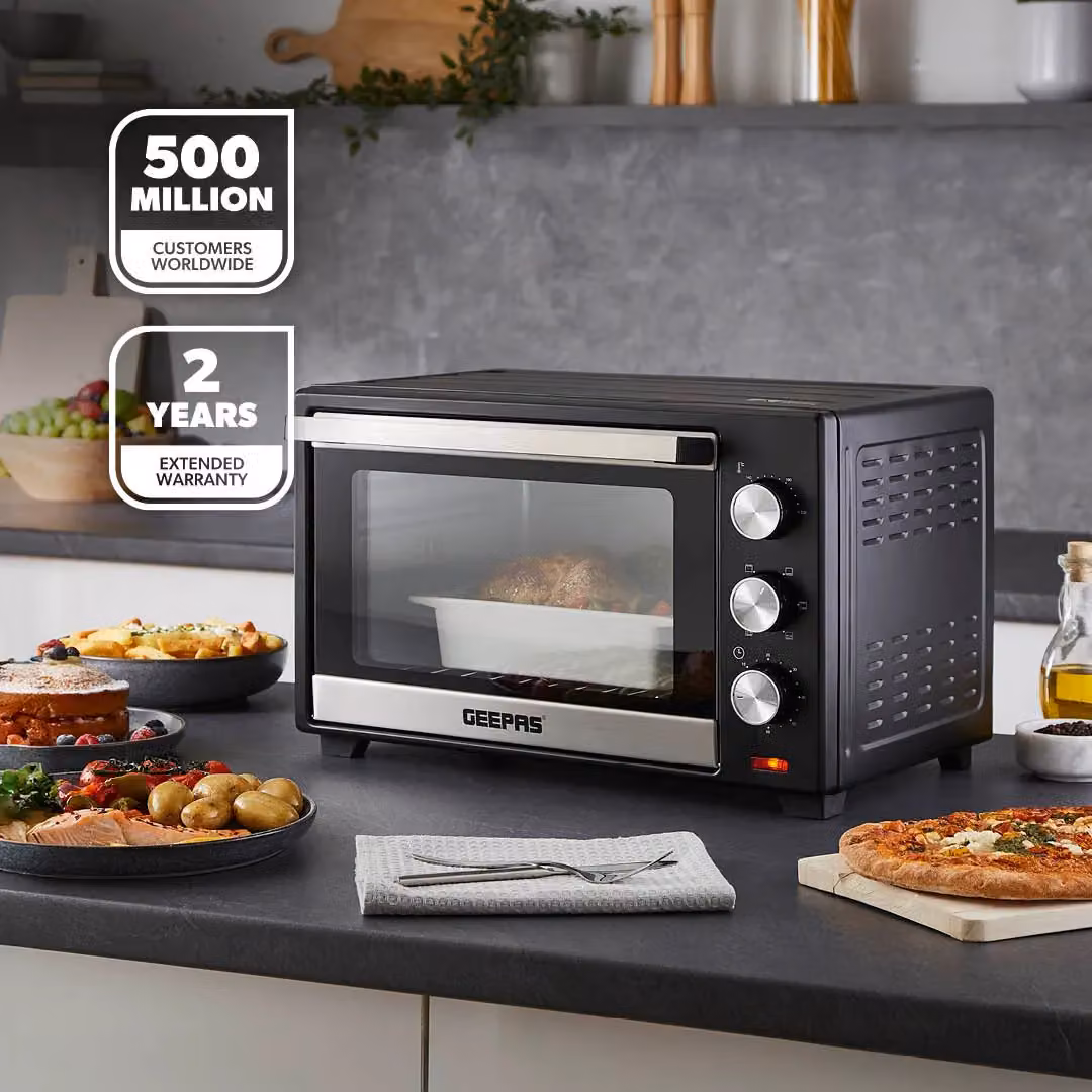 Geepas 30L Mini Oven and Grill with Rotisserie, 1600W, Black – 2