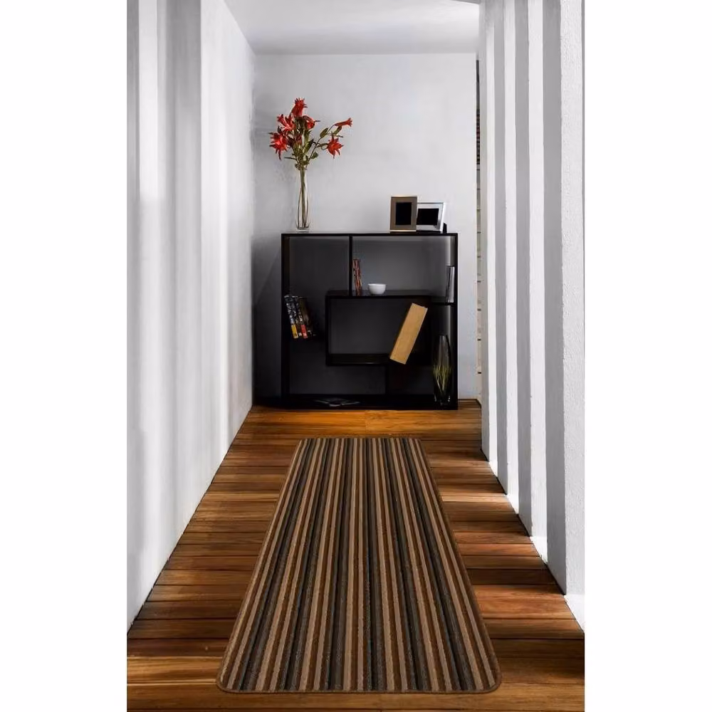 The Rug Shop UK Chocolate Striped Brown Rectangular Mat, W: 150 cm, D: 100 cm, H: 0.8 cm – 4