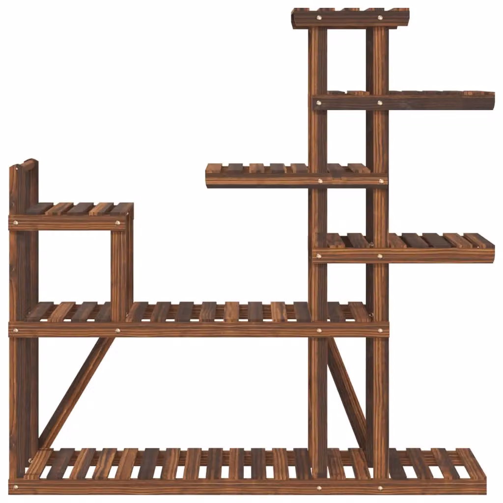 Berkfield Home Retro Wood Flower Stand in Brown, W/D/H: 110 x 25 x 111 cm – 4