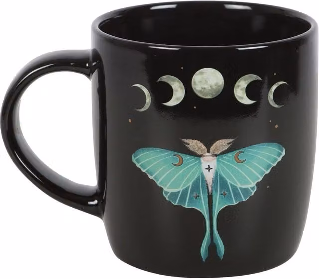 Something Different Luna Moth Ceramic Mug in Black