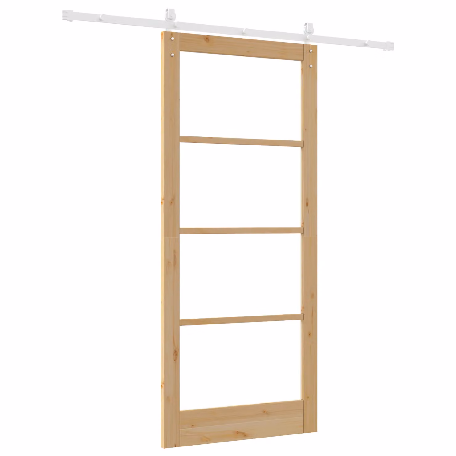 Berkfield Home Orkdal Minimalist Sliding Door with Hardware Set in Wood and Glass, Brown/White/Multicolour, H: 211.0 cm x W: 93.0 cm – 2