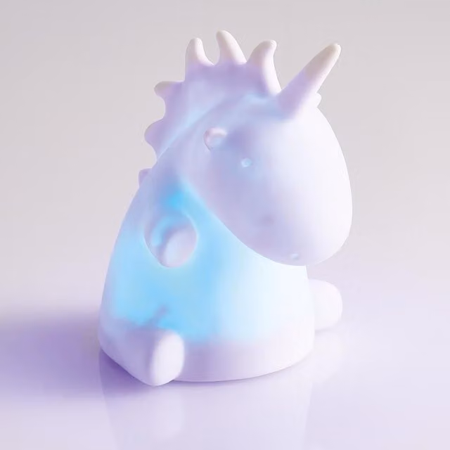 mysmartbuy Colour Changing Unicorn LED Night Light, Multicolour Silicone Portable Mood Lighting for Children's Bedrooms, H: 12 cm, W: 11.5 cm, D: 11 cm