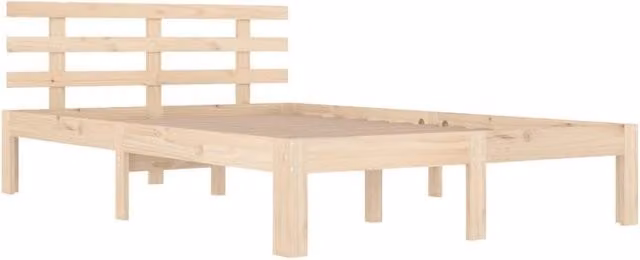 Berkfield Home Beautiful Solid Wood King Size Bed Frame in Sand, W/D/H: 150 x 200 x 69.5 cm – 1