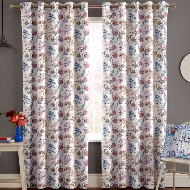 Cath Kidston Wild Ones Made to Measure Blackout Eyelet Curtains in Multicolour Floral Cotton