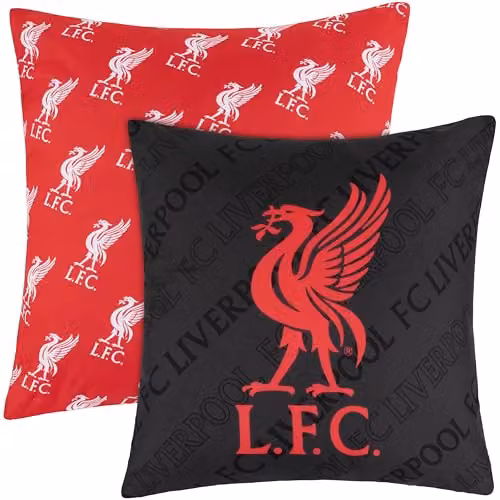 Liverpool F.C. Square Cushion Covers, Pack of 2, Red, Black and Multicolour, W/D/H: 39 x 39 x 39 cm