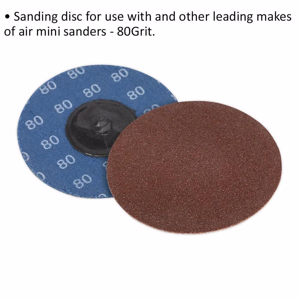 Loops 10 Pack 75mm Quick Change Mini Sanding Discs, 80 Grit Aluminium Oxide, Brown/Multicolour – 2