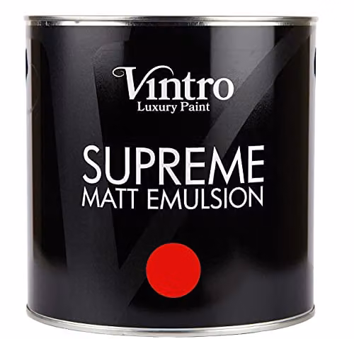 Vintro Luxury Matt Emulsion Multi Surface Paint in Bright Red, 2.5L – 2