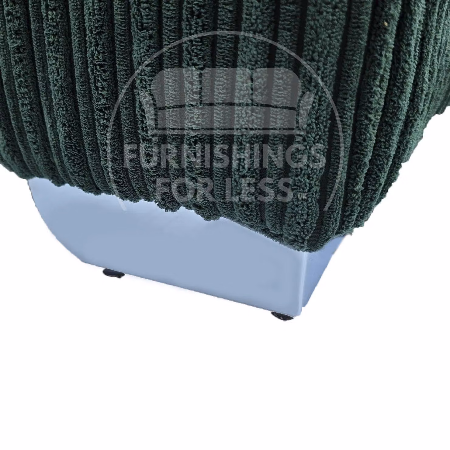 Furnishings For Less UK Bishop U-Shaped 5 Seater Large Sofa in Green Jumbo Cord Fabric with Matching Ottoman and Removable Covers – 4
