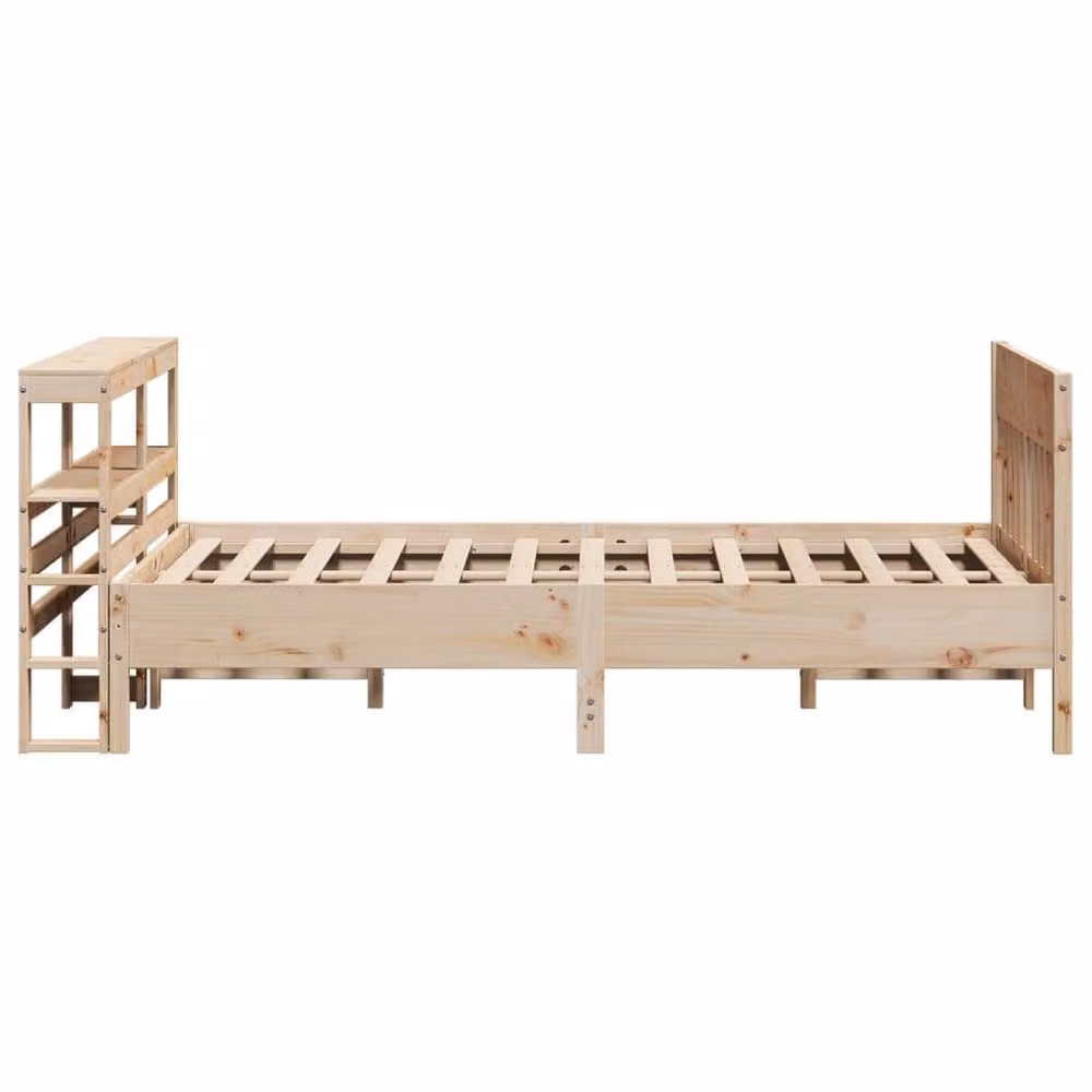 Berkfield Home Decorative Solid Wood Pine Bed Frame in Natural Sand, W/D/H: 200 x 140 x 82 cm – 3