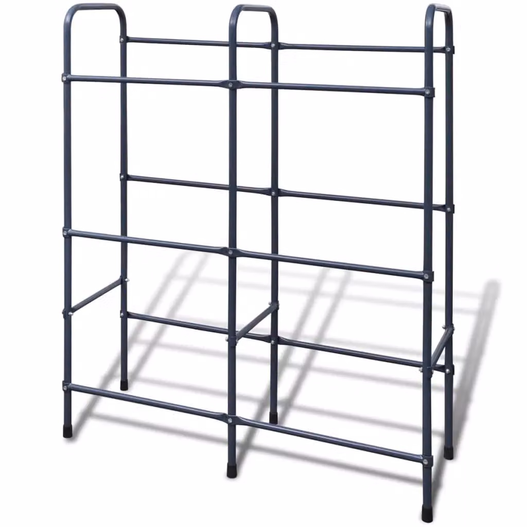 Berkfield Home Grey Steel Freestanding Shelf for 6 Crates – 2