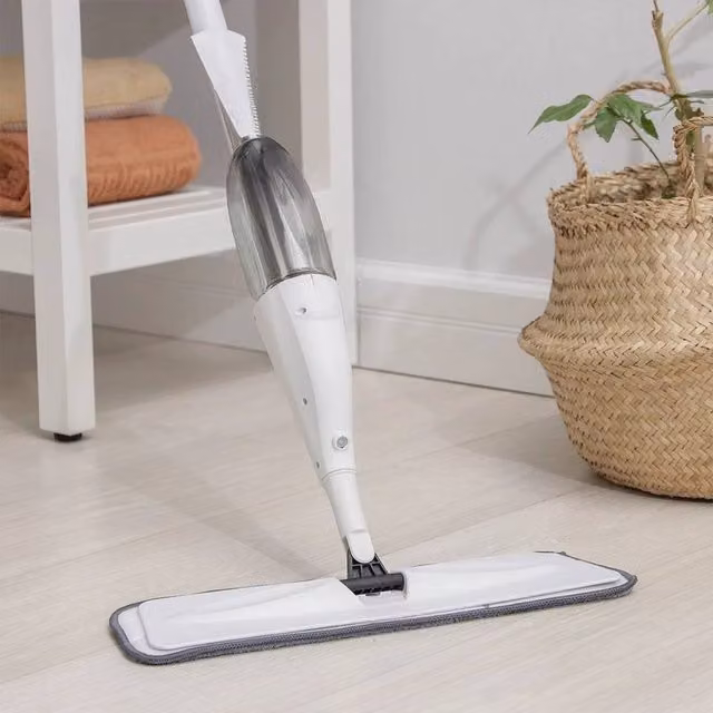 Kelvenix White Microfibre Spray Mop for Wet and Dry Floor Cleaning with Refillable Head – 1