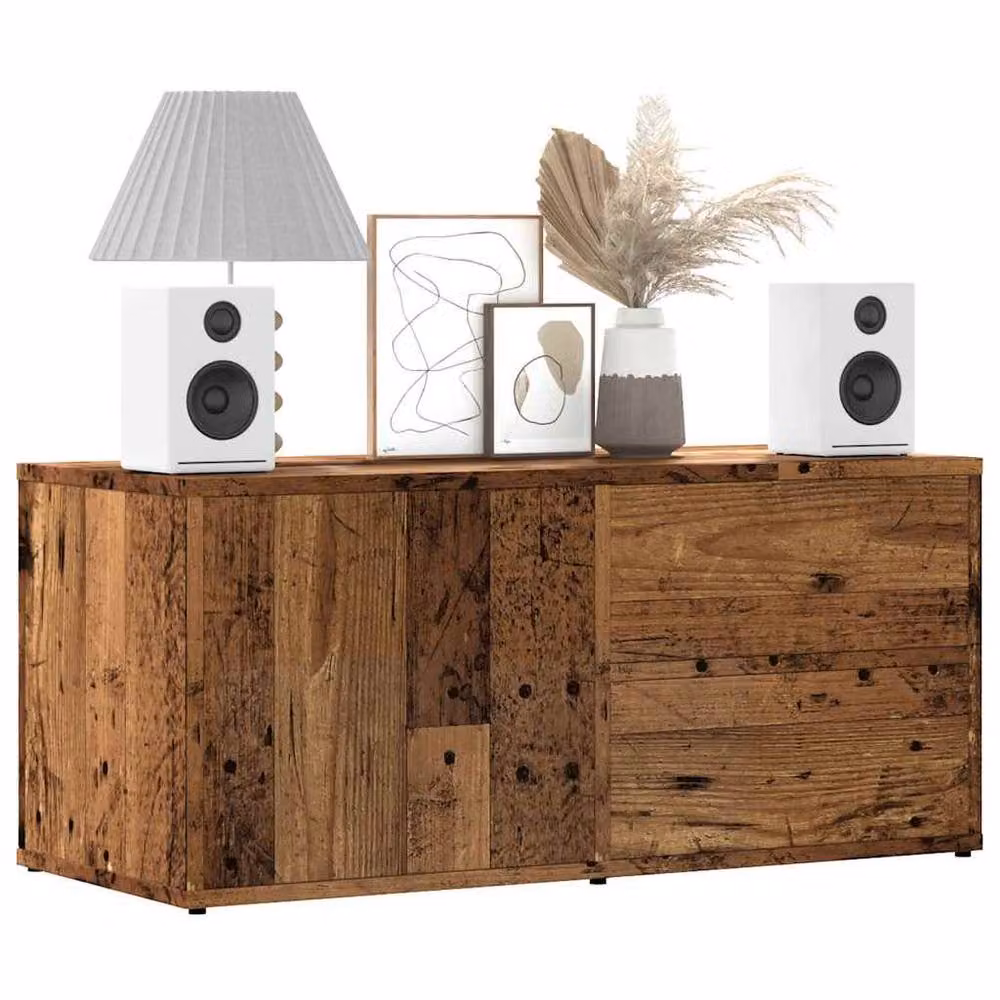 Berkfield Home Rustic TV Cabinet in Brown, W/D/H: 80 x 34 x 35.5 cm – 2