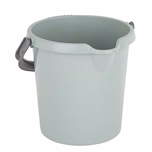 Wham Silver Sage Durable Plastic Bucket with Litre Scale, 5 l
