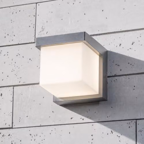 CGC Lighting Black Cube LED Outdoor Wall Light, 4000k Natural White, IP65, W/D/H: 13.0 x 11.5 x 11.5 cm