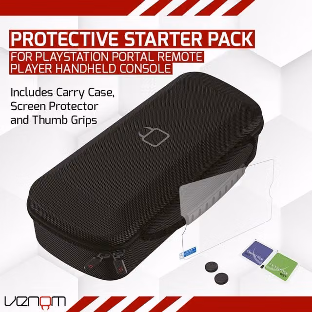 Venom PlayStation Portal Carry Case and Screen Protector Starter Pack - Black