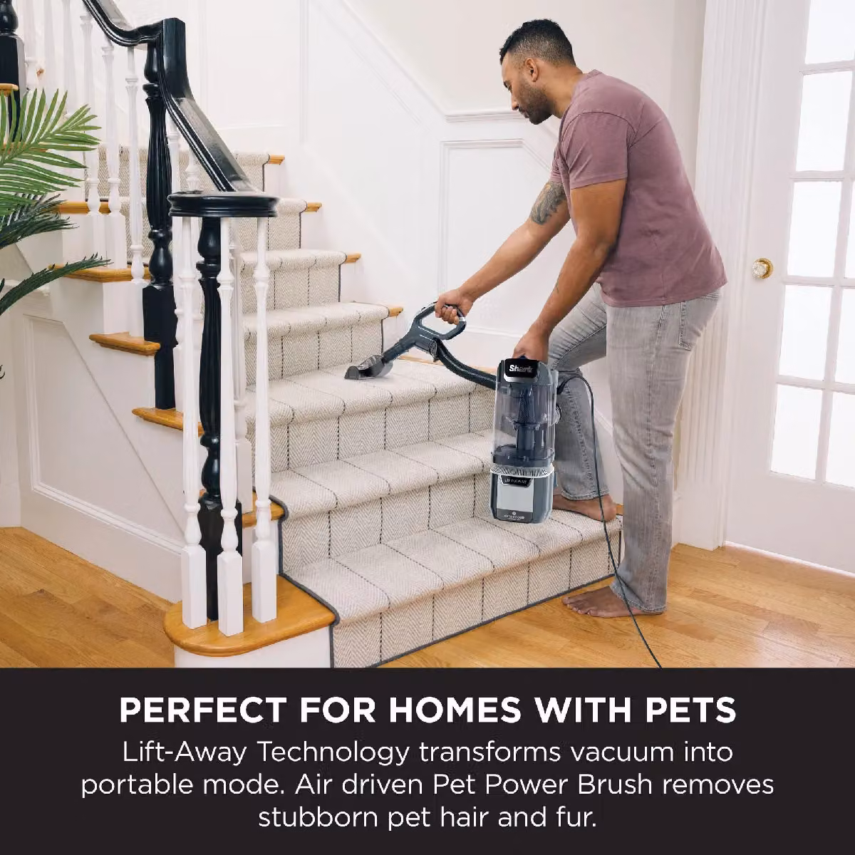 SharkNinja Anti Hair Wrap Plus Upright Pet Vacuum with Lift-Away in Grey – 6